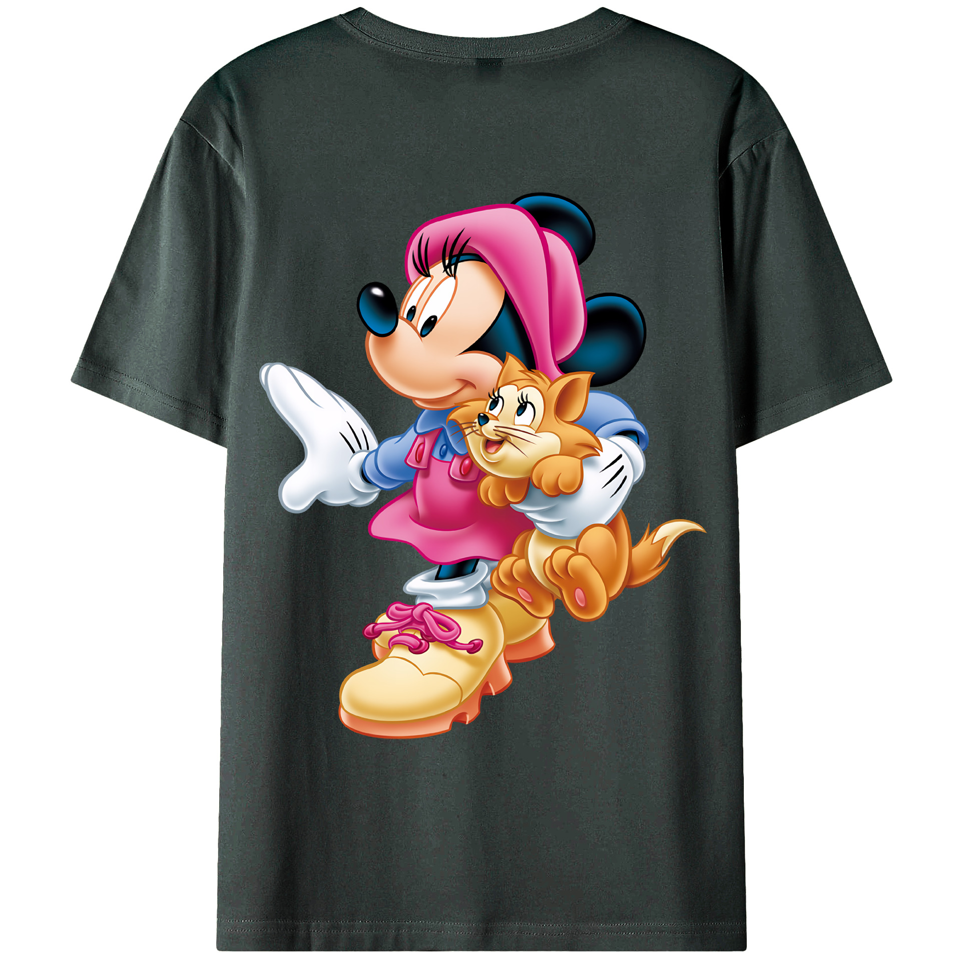 （画像用） ミッキーマウス Mickey Mouse 綿100％ メンズ半袖Tシャツ（バックプリント） 通気性